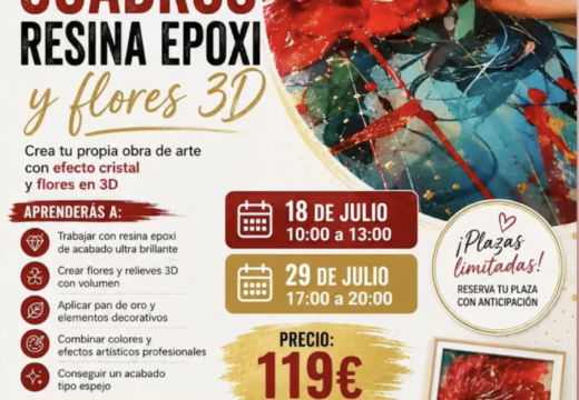 TALLER CUADROS RESINA EPOXI Y FLORES 3D