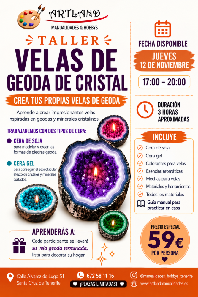 Crystal geode candles at Artland