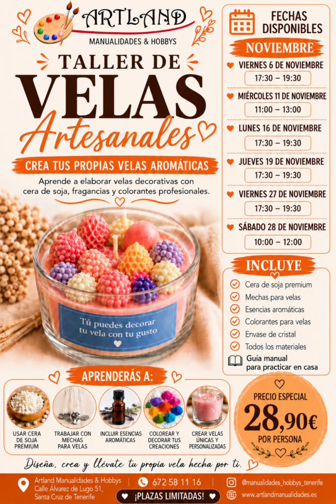 Handmade scented candles at Artland