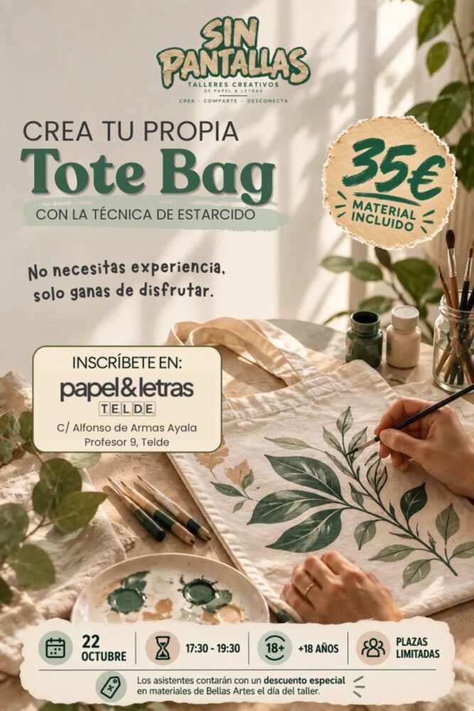 SIN PANTALLAS — Tote bag workshop