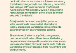 Candelaria entre Arroces: Culinary Workshops and First Professional Rice Competition